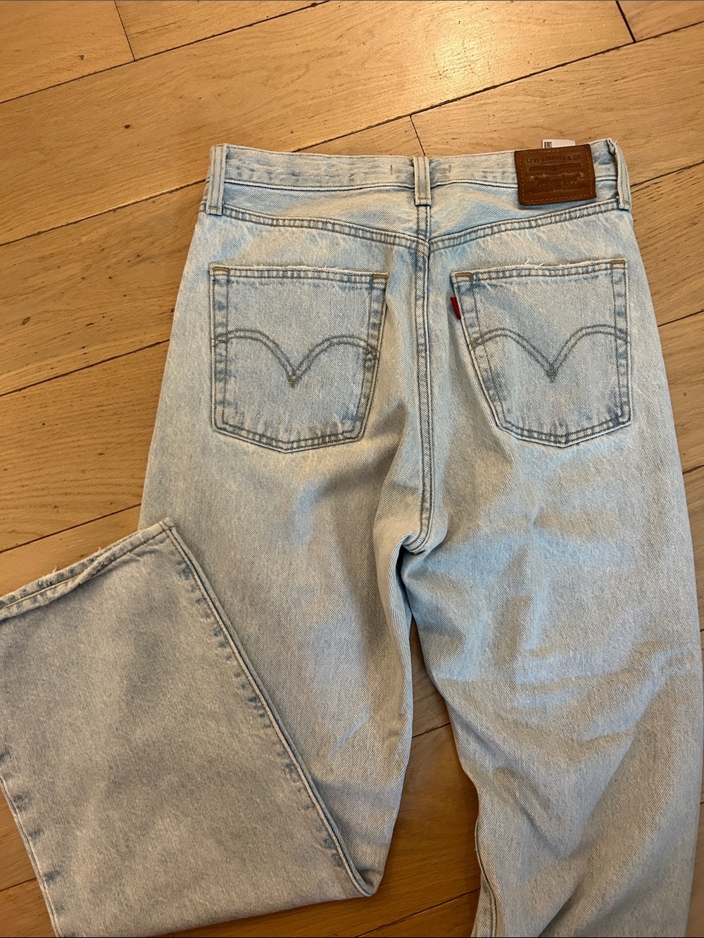 Levi's Light Wash Ribcage Straight Ankle Denim Jeans
